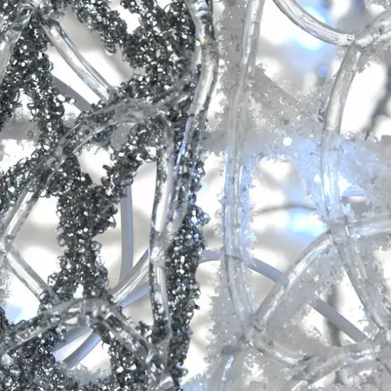 Glittered Silver & White Gift Box Set with White Twinkle LED Lights {6}