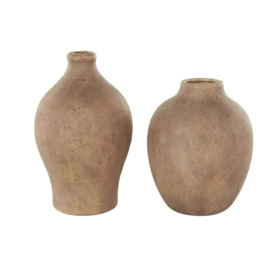 Copper Ceramic Antique Style Textured Vases, 2ct. {1}
