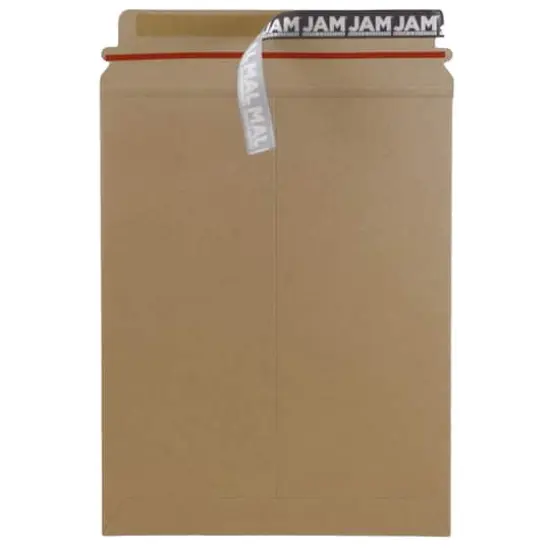 JAM Paper 9" x 11.5" Brown Kraft Flat Photo Mailer Peel & Seal Closure Envelopes, 6ct. {3}
