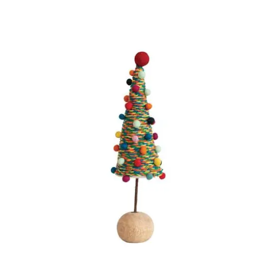 Hello Honey&reg; 10.5" Multicolor Wool Felt Tree with Pom Poms {1}