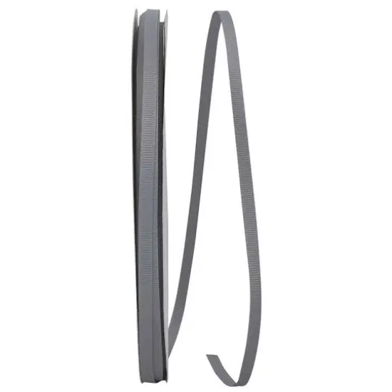 JAM Paper 1/4" Grosgrain Texture Ribbon Gray {1}