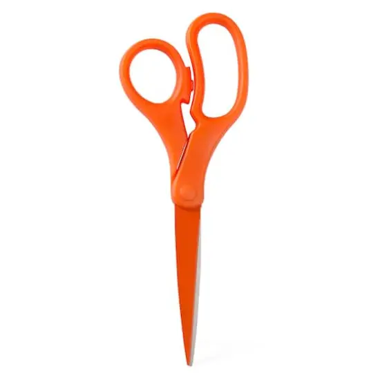 JAM Paper 8" Ergonomic Multi-Purpose Precision Scissors Orange {1}