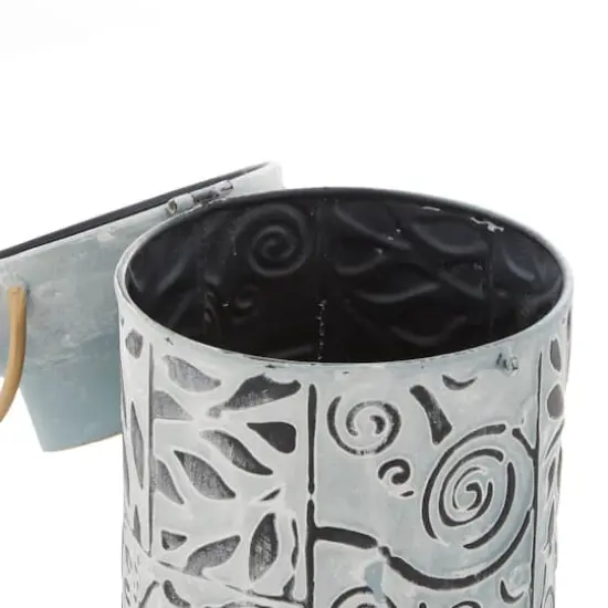 Set of 3 Blue Metal Farmhouse Vase, 9", 11", 13" {5}