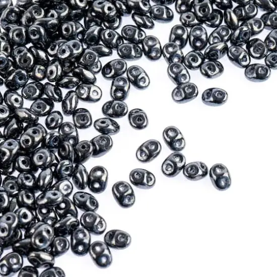 Superduo Two-Hole Czech Glass Beads Hematite {1}