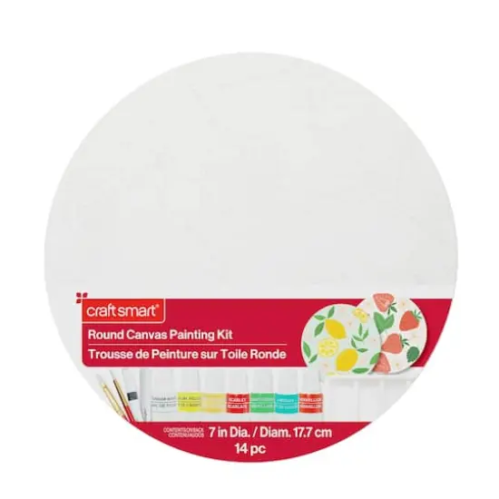 7" Fruit Round Canvas Painting Kit by Craft Smart&reg; {4}