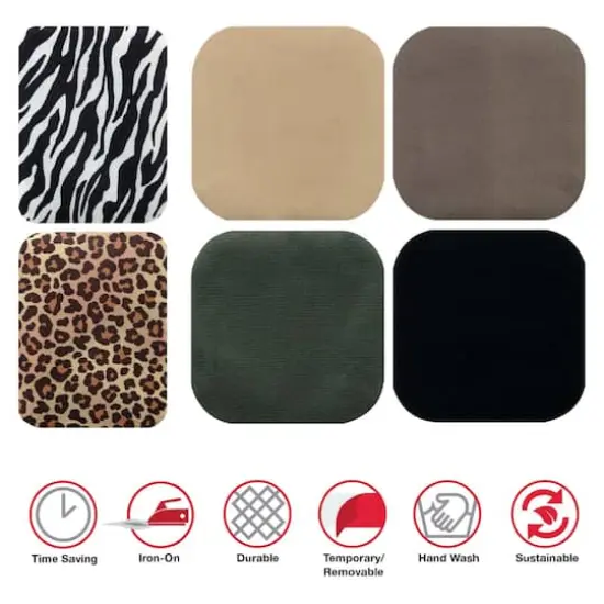 SINGER&reg; Animal Print & Khaki DIY Iron-On Fabric Patch Kit with 2 Bonus Stencils {4}