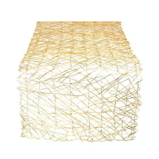 DII&reg; 72" Woven Paper Table Runner Gold {1}