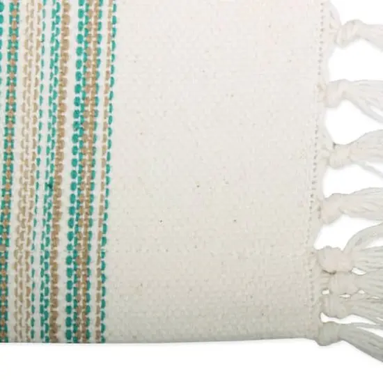 DII® 13" x 20" Fringed Striped Tabletoppers, 6ct. Teal Blue {6}