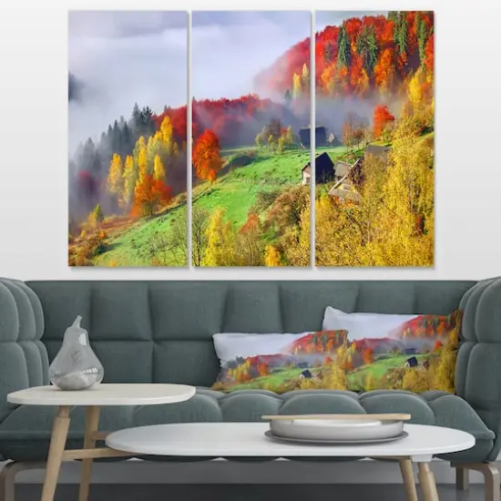 Designart - Colorful Autumn Landscape in Mountains - Large Landscape Canvas Art Print {3}