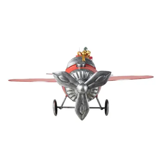 Glitzhome&reg; 14" Christmas Metal Airplane with Gifts Table D&eacute;cor {7}
