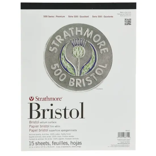 Strathmore&reg; 500 Series Bristol Vellum Paper Pad, 11" x 14" {1}