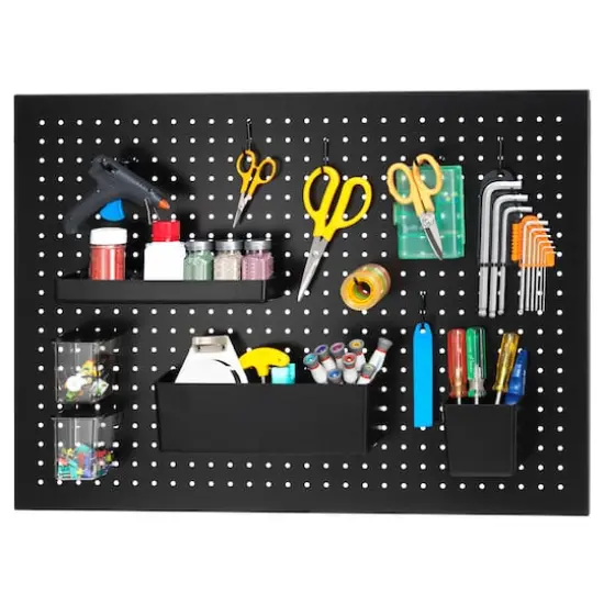 22" x 30" Black Metal Pegboard by Simply Tidy&reg; {3}