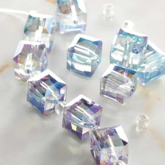 Green Faceted Glass Cube Beads, 10mm by Bead Landing&trade; {3}