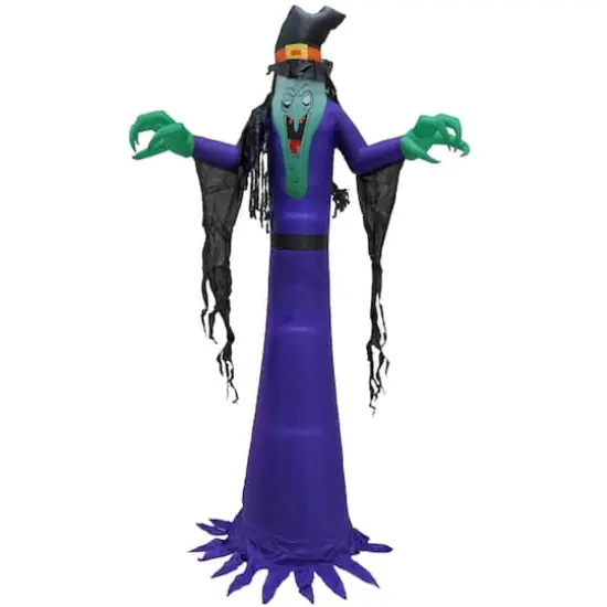 12ft. Inflatable Halloween Witch Decoration with LED Lights {1}