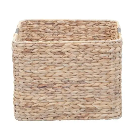 Household Essentials 11" Square Hyacinth Wicker Basket White {6}
