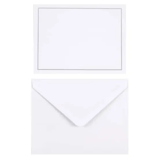 Silver Border Flat Cards & Envelopes by Recollections&trade;, 4.25" x 5.5" {3}