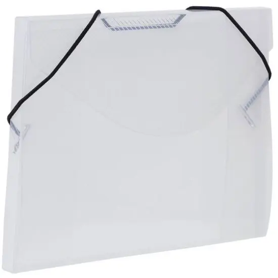 JAM Paper Clear 5.5" x 7.5" Elastic Closure Plastic Portfolio {5}