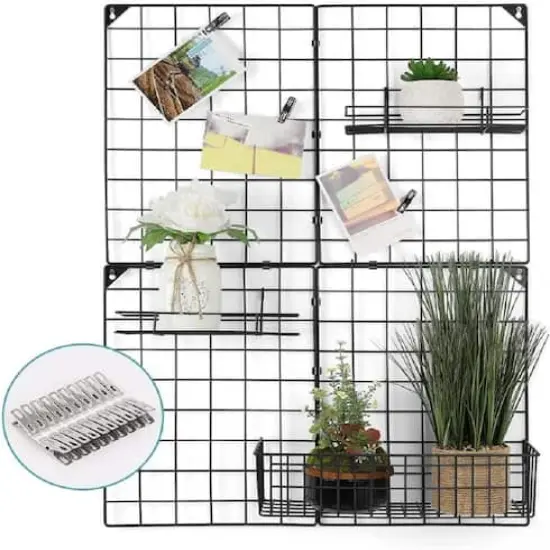 NEX&trade; Black Wall Grid Panel with 3 Wire Baskets {1}