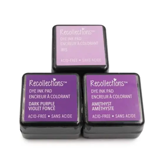 Dye Ink Pad Set by Recollections&trade; Dark Purple/Amethyst/Iris {4}