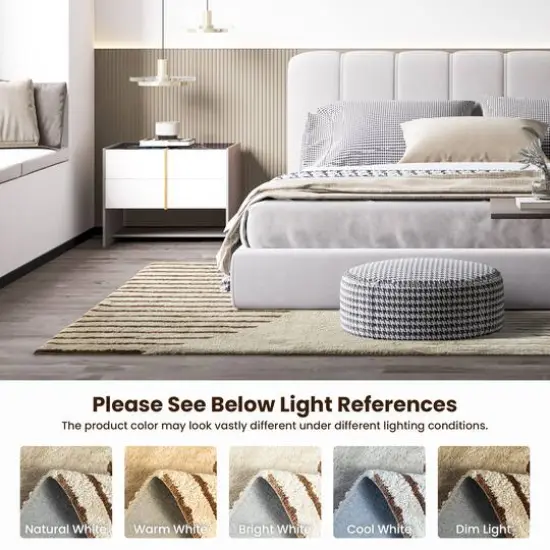 Glitzhome&reg; 5ft. x 8ft. Ivory & Tan Geometric Shag Area Rug {7}