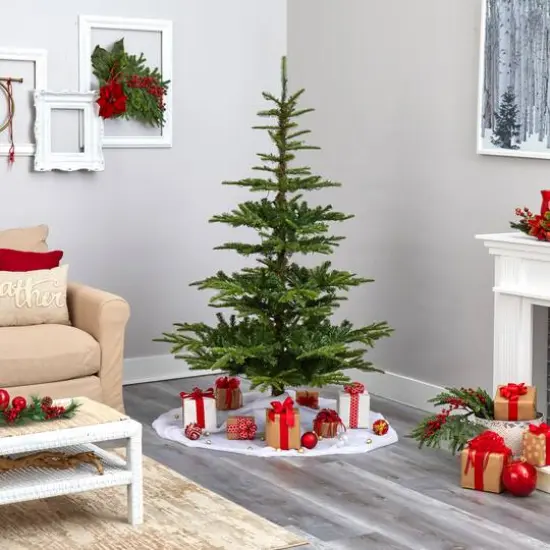 6ft. Pre-Lit Layered Washington Spruce Artificial Christmas Tree with Clear Lights {7}