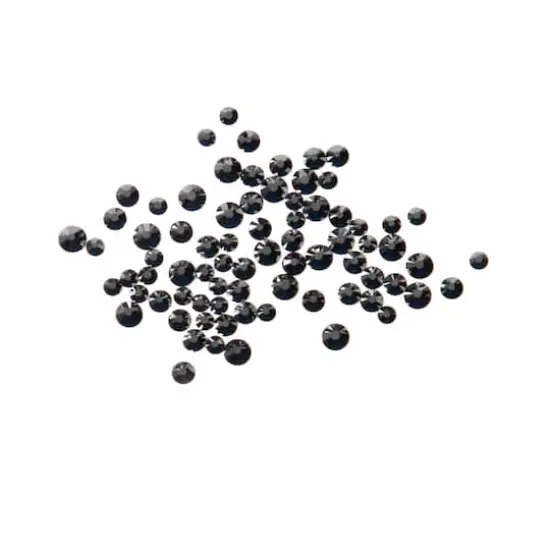 Round Flatback Austrian Crystals Mix by Bead Landing&trade;, 90ct. Jet Hematite {1}