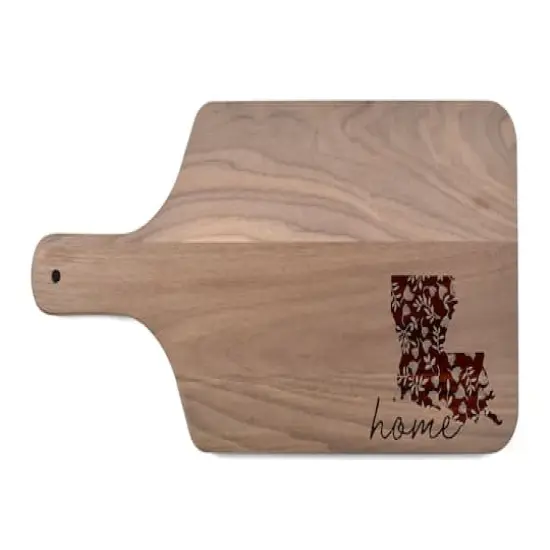 17" Floral Home State Walnut Paddle Cutting Board Louisiana {1}