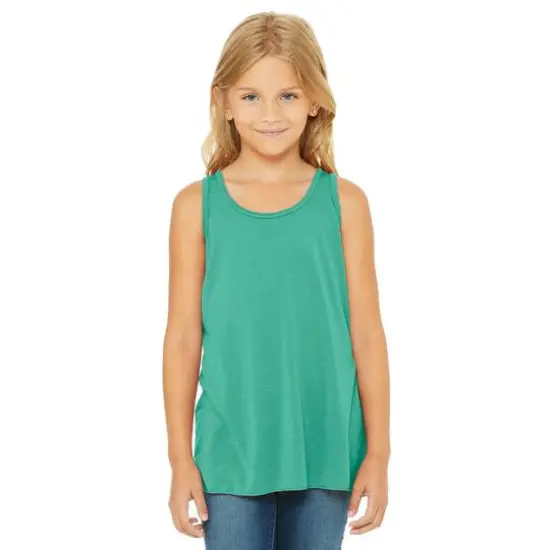 BELLA+CANVAS&reg; Youth Flowy Racerback Tank Teal {4}