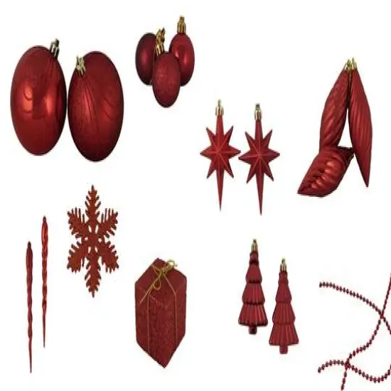125ct. 5.5" Apple Red Shatterproof 3-Finish Christmas Ornaments {3}
