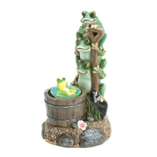 9.5" Solar Rotating Frog Garden D&eacute;cor {4}