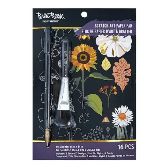 Brea Reese&trade; 6" x 8" Fall Foraging Scratch Art Paper Pad {1}