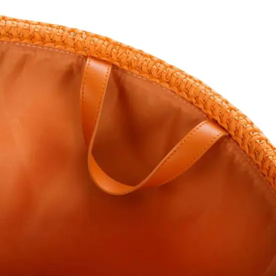 Honey Can Do Orange & Beige Paper Straw Nesting Baskets with Handles Set {9}