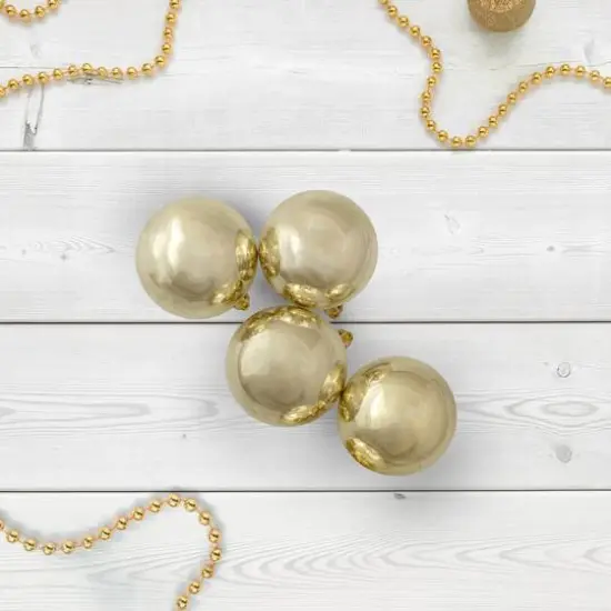 60ct Shiny Champagne Gold Shatterproof Ball Ornaments {4}