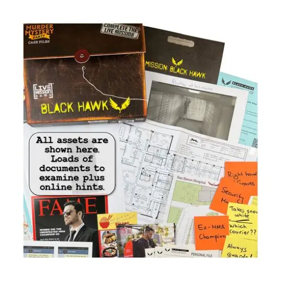 Murder Mystery Party Case Files: Black Hawk Live Mission Game {9}