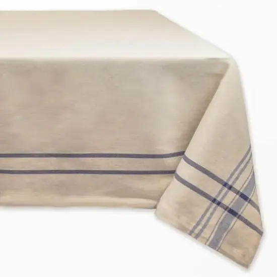 DII&reg; 84" Nautical Blue French Stripe Tablecloth {1}