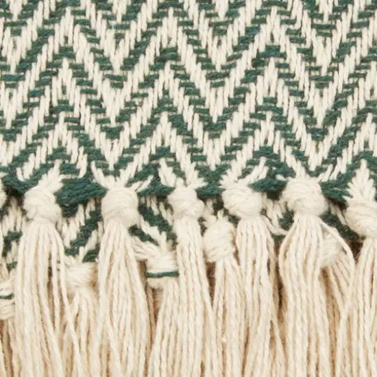DII&reg; Handloom Chevron Throw Hunter Green {5}