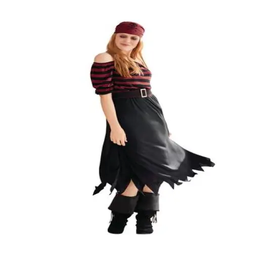 Small Red & Black Pirate Ladies Costume {1}