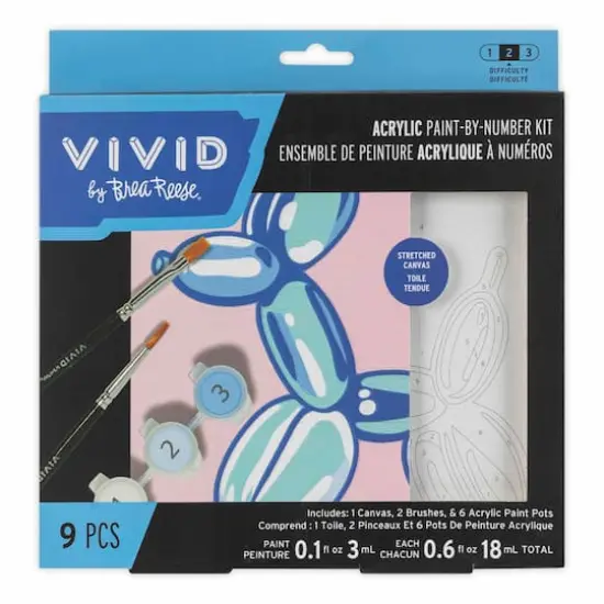 VIVID by Brea Reese&reg; Balloon Dog Acrylic Paint-by-Number Kit {1}