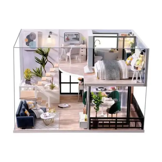 Wizardi Miniature Roombox: House on the Riviera Dollhouse Kit {1}