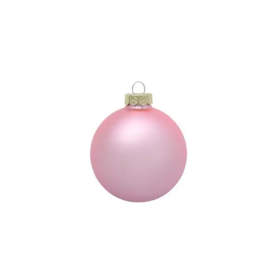 Whitehurst 8ct. 3.25" Matte Glass Ball Ornaments Baby Pink Matte {1}