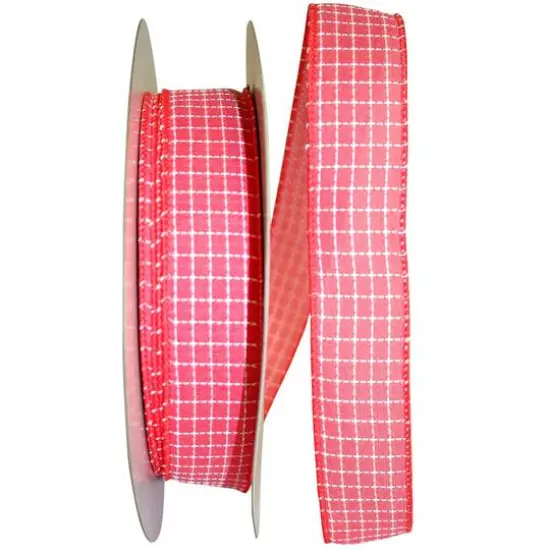 JAM Paper 1.5" x 50yd. Saddle Linen Ribbon Red {2}