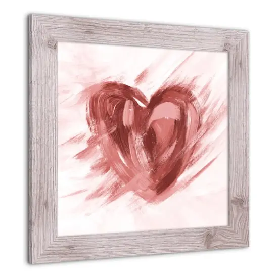 Abstract Painted Heart 16" x 16" Western White Framed Print {3}