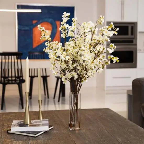 2.5ft. Artificial Cherry Blossom Arrangement in Cylinder Glass Vase {3}