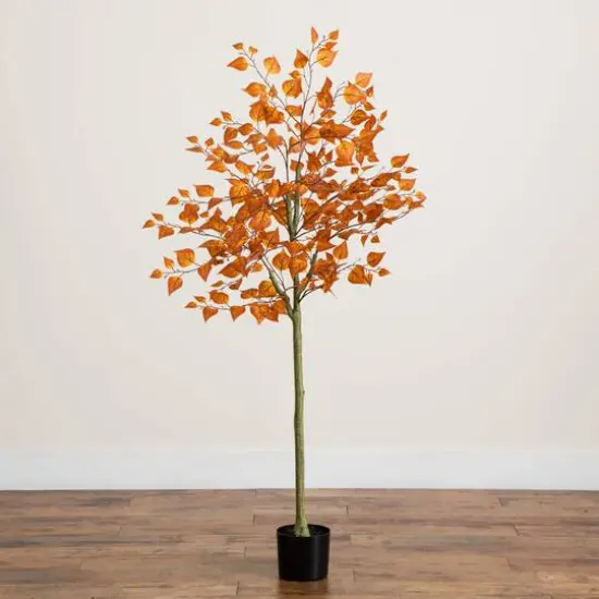 5ft. Autumn Birch Leaf Artificial Fall Tree {6}