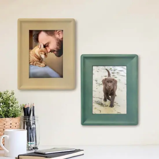 Expressions&trade; 5" x 7" Rounded Wood Frame by Studio D&eacute;cor&reg; Teal {3}