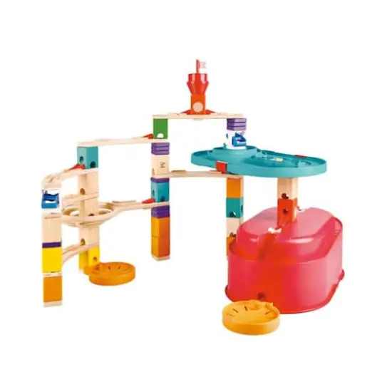 Hape Quadrilla Stack Track Bucket Wooden Marble Run Construction Set {1}