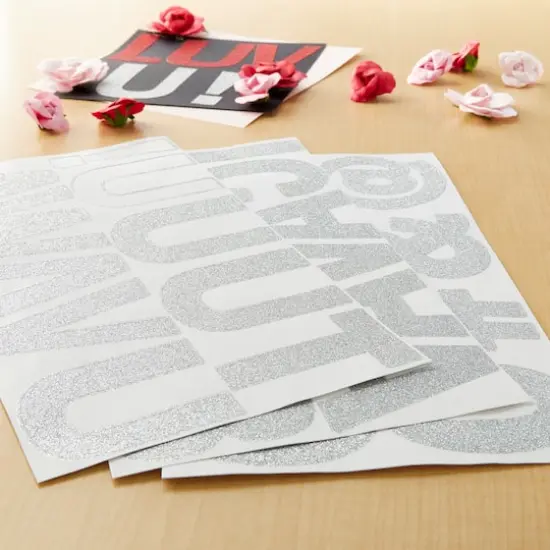 3.25" Silver Glitter Alphabet Stickers by Recollections&trade;  {3}