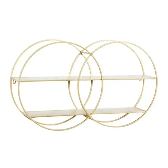 CosmoLiving by Cosmopolitan Gold Metal Contemporary Wall Shelf, 18" x 30" x 6" {1}