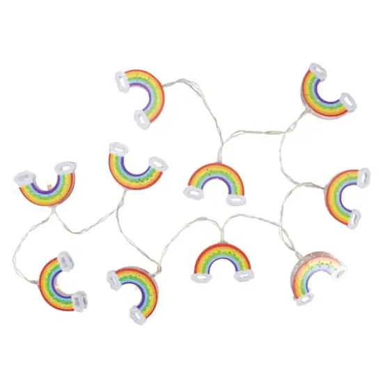 10ct. LED Warm White Rainbow Christmas String Lights with Clear Wire {4}