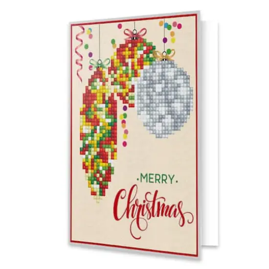 Diamond Dotz&reg; Merry Christmas Baubles Trad Diamond Painting Greeting Card Kit {1}